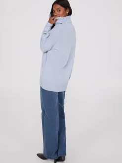 Twisted Cable Knit Turtleneck Sweater