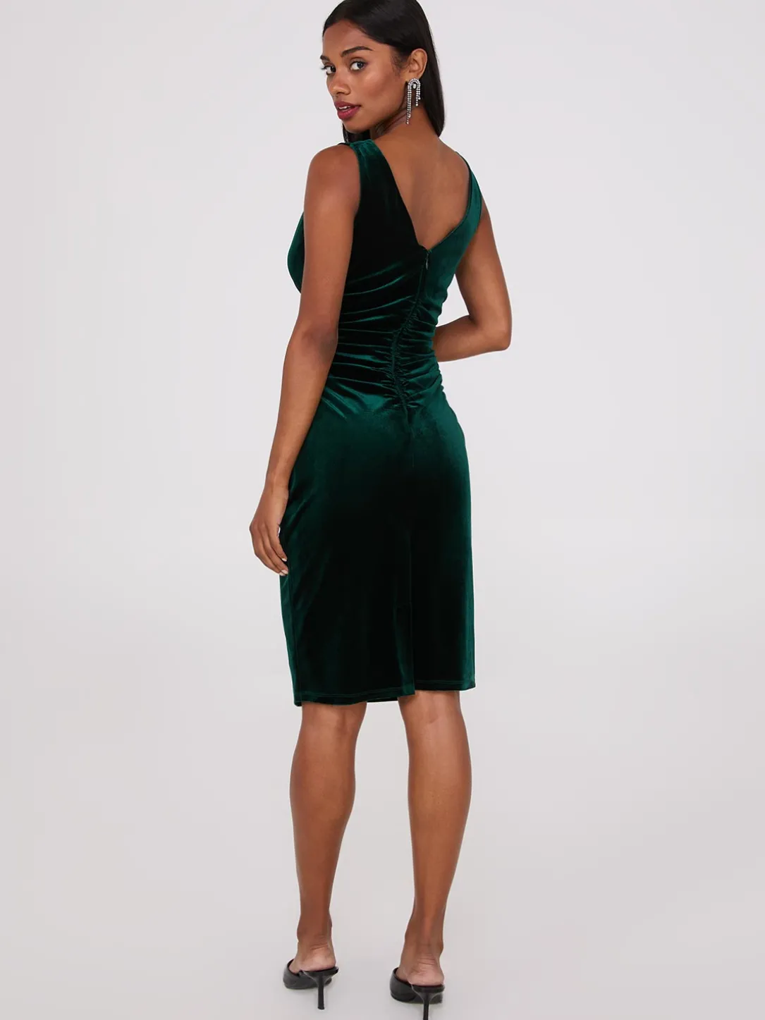 Velvet Cowl Neck Dress