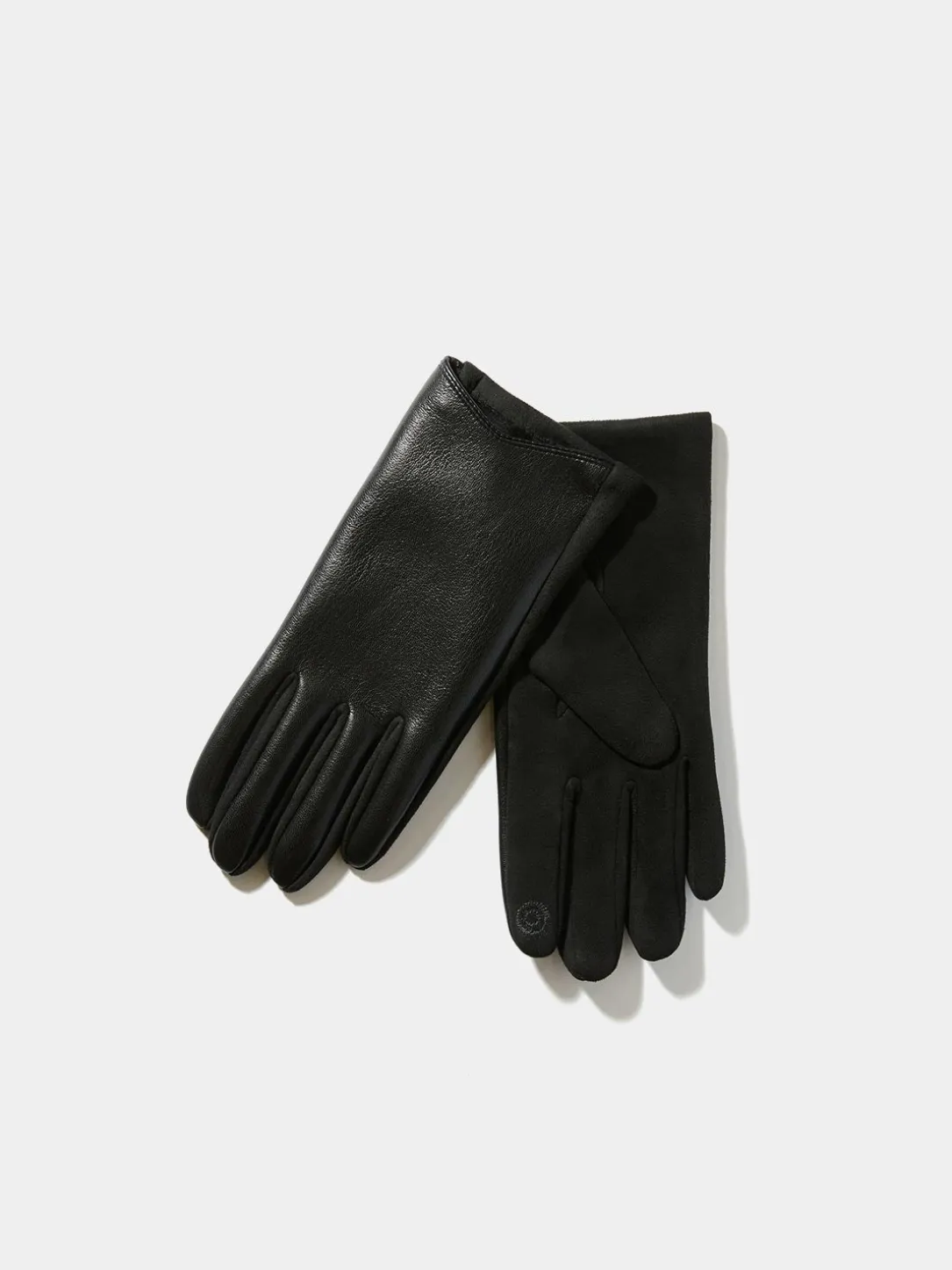 Velvet-Lined Faux Leather Gloves