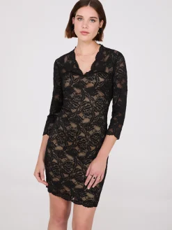 V-Neck Lace Sheath Dress
