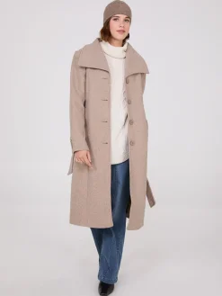 Wide Lapel Midi Coat