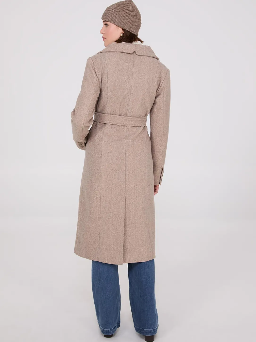 Wide Lapel Midi Coat
