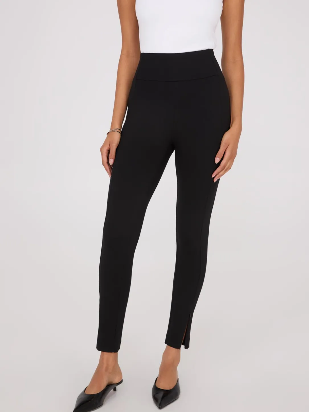 Zipper Hem Skinny Leg Pants