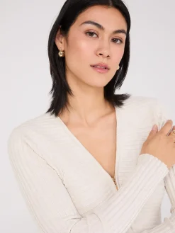 Zipper V-Neck Sweater